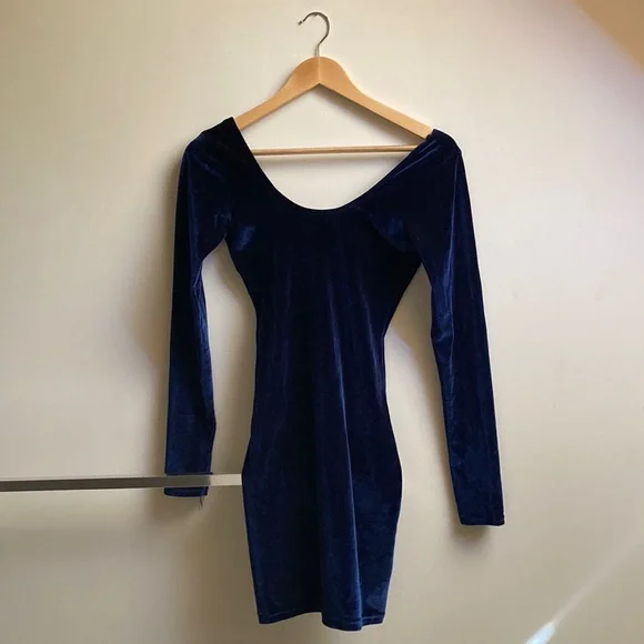 “American Apparel.”90’s Chic, Blue Velvet Dress, Size Small - Picture 1 of 5